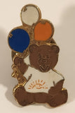 British Columbia Children's Hospital Foundation Brown Teddy Bear Holding Balloons 1/2" x 1" Enamel Metal Lapel Pin
