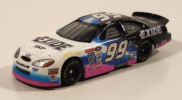 2000 Racing Champions NASCAR Jeff Burton #99 Ford Taurus Exide SKF Batteries White Blue Black Pink Die Cast Toy Car Vehicle