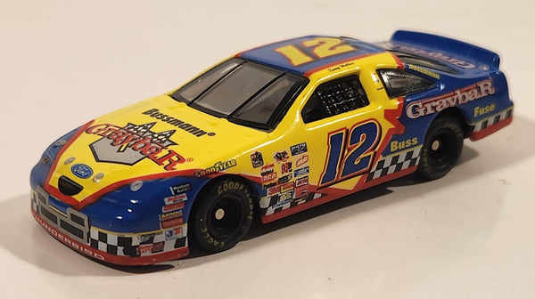 Action Racing NASCAR Kenny Wallace #12 Ford Thunderbird Bussmann Graybar Blue and Yellow Die Cast Toy Car Vehicle