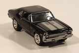 2012 Playing Mantis Johnny Lightning 1970 Chevy Nova SS Black with Silver Stripes 1/64 Scale Die Cast Toy Car Vehicle with Opening Hood