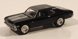 2012 Playing Mantis Johnny Lightning 1970 Chevy Nova SS Black with Silver Stripes 1/64 Scale Die Cast Toy Car Vehicle with Opening Hood