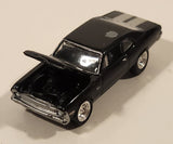2012 Playing Mantis Johnny Lightning 1970 Chevy Nova SS Black with Silver Stripes 1/64 Scale Die Cast Toy Car Vehicle with Opening Hood