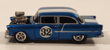 Rare 2004 Playing Mantis Johnny Lightning 1955 Chevy Sedan #32 Blue with White Stripe 1/64 Scale Die Cast Toy Car Vehicle