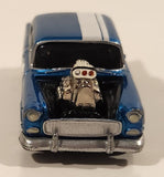 Rare 2004 Playing Mantis Johnny Lightning 1955 Chevy Sedan #32 Blue with White Stripe 1/64 Scale Die Cast Toy Car Vehicle
