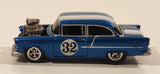 Rare 2004 Playing Mantis Johnny Lightning 1955 Chevy Sedan #32 Blue with White Stripe 1/64 Scale Die Cast Toy Car Vehicle