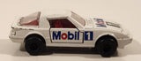 Majorette No. 257 Mazda RX7 Mobil 1 White 1/56 Scale Die Cast Toy Car Vehicle with Opening Doors