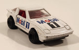 Majorette No. 257 Mazda RX7 Mobil 1 White 1/56 Scale Die Cast Toy Car Vehicle with Opening Doors