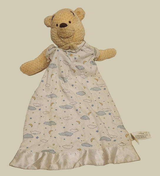Disney Store Winnie The Pooh 24" Stuffed Plush Toy Satin Baby Blanket Combo