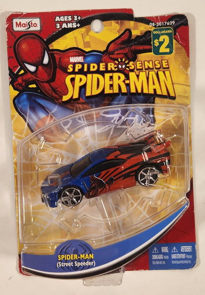 2011 Maisto Marvel Spider Sense Spider-Man Street Speeder Blue Red Die Cast Toy Superhero Car Vehicle New in Package