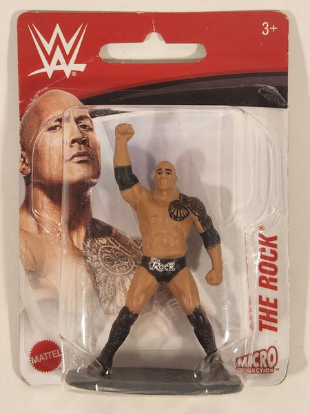 2018 Mattel WWE Micro Collection The Rock 3" Tall Toy Wrestler Mini Figure New in Package