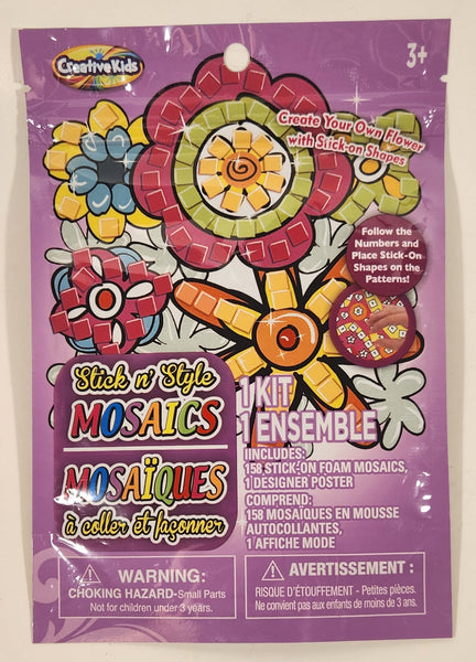 2020 Greenbrier Creative Kids Stick n' Style Mosaics 158 Stick on Foam Mosaics 1 Designer Poster New in Package