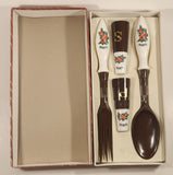 Vintage Florida Plastic Salad Hostess Set Ford Spoon and Salt and Pepper Shakers New in Box