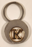 Letter K Initial Gold Tone Removable Disk Metal Key Chain