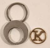 Letter K Initial Gold Tone Removable Disk Metal Key Chain