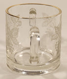 Vintage 1940s Bartlett Collins Frosted Grapes and Leaves Gold Rimmed Double Handle Glass Sugar Bowl