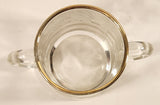 Vintage 1940s Bartlett Collins Frosted Grapes and Leaves Gold Rimmed Double Handle Glass Sugar Bowl