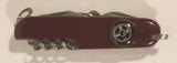 Vintage Swiss Army Style Red Multi Tool Folding Pocket Knife with Compass