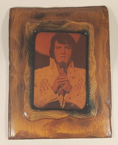 Vintage Pioneer Woodwork Elvis Presley 11 3/4" x 15 3/4" Lacquered Burl Wood Frame