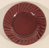 Antique 1930s Franciscan Ware Coronado Swirl Dark Red Burgundy Maroon Sauce Plate Sauce Bowl and Soy Sauce Pourer with Lid Dish Set