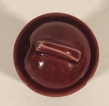 Antique 1930s Franciscan Ware Coronado Swirl Dark Red Burgundy Maroon Sauce Plate Sauce Bowl and Soy Sauce Pourer with Lid Dish Set