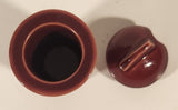 Antique 1930s Franciscan Ware Coronado Swirl Dark Red Burgundy Maroon Sauce Plate Sauce Bowl and Soy Sauce Pourer with Lid Dish Set
