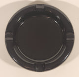 Vintage Mid Century Heavy Dark Amber Brown 7 3/4" Glass Ashtray