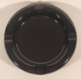 Vintage Mid Century Heavy Dark Amber Brown 7 3/4" Glass Ashtray