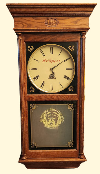 Very Rare Dr. Pepper 100 Original Years 1885-1985 Large 39 1/2" Wooden Wall Clock