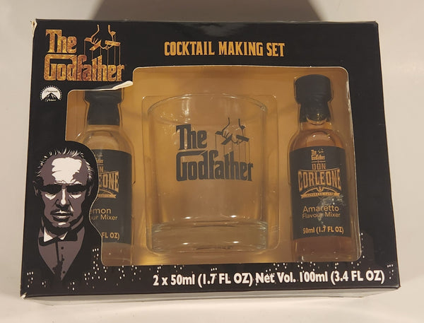 Rare 2023 Kimm & Miller Paramount Pictures The Godfather Cocktail Making Set Don Corleone Lemon Flavour Mixer Amaretto Flavour Mixer New in Box