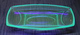 Vintage Hazel Atlas Capri Blue Banana Split Celery Relish Candy Narrow Serving Uranium Glass Dish