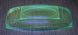 Vintage Hazel Atlas Capri Blue Banana Split Celery Relish Candy Narrow Serving Uranium Glass Dish
