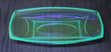 Vintage Hazel Atlas Capri Blue Banana Split Celery Relish Candy Narrow Serving Uranium Glass Dish