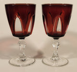 Vintage Cristal D'arques Durand Gothic Ruby Red Wine Sherry Glasses Set of 2