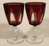 Vintage Cristal D'arques Durand Gothic Ruby Red Wine Sherry Glasses Set of 2