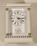 WR White Carriage Style Mantle Desk Clock Made in West Germany