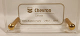 Chevron Canada 60th Anniversary 1935 - 1995 Clear Acrylic Desk Clock