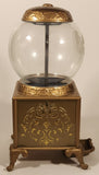 2007 Jelly Belly Gold Colored Ornate 9" Tall Candy Jellybean Dispenser Gumball Machine