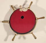 Vintage Adorna Captain's Ship's Wheel Brass Knobbed Wood Cased Barometer with Rope Hanger Made in France