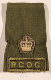 Royal Canadian Army RCOC Ordnance Corps Warrant Officer Crown 2 1/2" x 4 1/4" Shoulder Title Epaulet Fabric Patch Badge