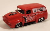 2010 Hot Wheels HW Performance 1956 Ford Truck Champion Spark Plugs Red Die Cast Toy Car Hot Rod Vehicle