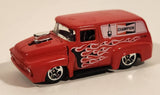2010 Hot Wheels HW Performance 1956 Ford Truck Champion Spark Plugs Red Die Cast Toy Car Hot Rod Vehicle