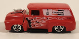 2010 Hot Wheels HW Performance 1956 Ford Truck Champion Spark Plugs Red Die Cast Toy Car Hot Rod Vehicle