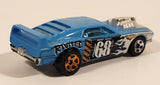 2010 Hot Wheels Demolition Derby Rivited Light Blue Die Cast Toy Car Vehicle