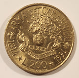 1814-1994 Italy 200 Lire Aluminum Bronze Metal Coin