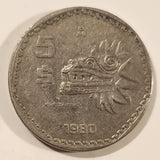1980 Mexico 5 Pesos Copper-Nickel Metal Coin