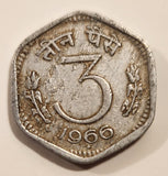 1966 India 3 Paise Aluminum Metal Coin