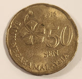 2016 Malaysia 50 Sen Nickel Brass Metal Coin