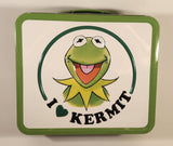 The Muppets I Heart Love Kermit The Frog Green and White Tin Metal Lunch Box