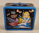 Disney Alice In Wonderland "Back" "That Way" Blue and Black Tin Metal Lunch Box