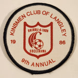 1986 Kinsmen Club of Langley 9th Annual Gribble-A-Thon Soccerama Embroidered Fabric Patch Badge